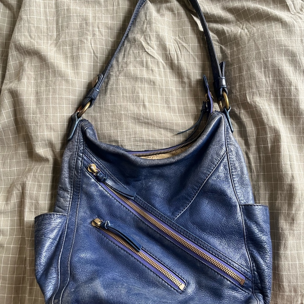 HOBO Navy Leather Hobo Bag
